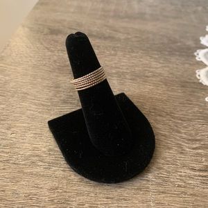 Gold plated brass rings, set of 6, various sizes